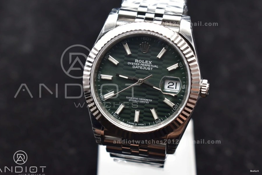 Fluted Jubilee Dial Edition Steel 41 VSF Green 904L VS3235 on Bracelet DateJust Bezel 126334 Textured Best 1:1 0312